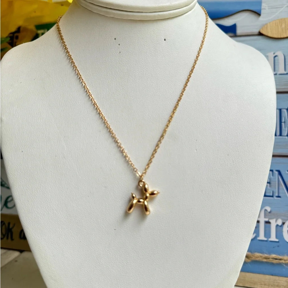 STAINLESS STEEL BALLON DOG NECKLACE
